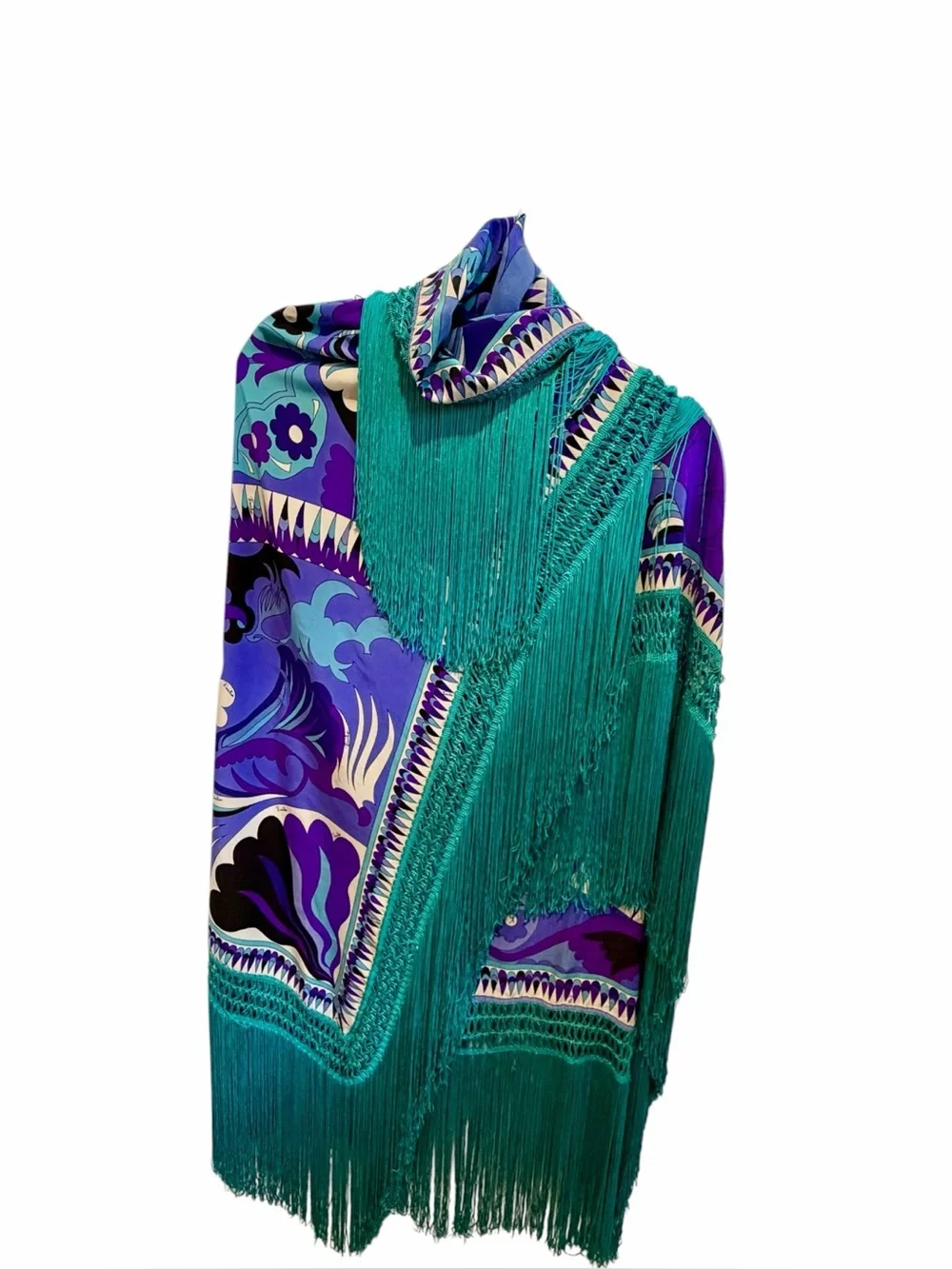 Authentic Vintage 1970s Emilio Pucci Silk Jersey Shawl / Scarf – 55” Square
